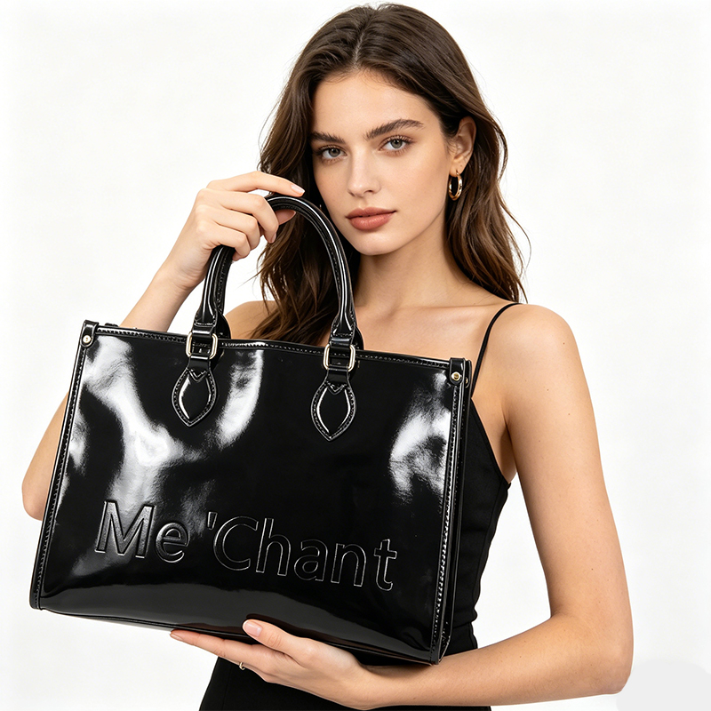 Leatherwork Workshop - Women Black Glossy Patent PU Leather