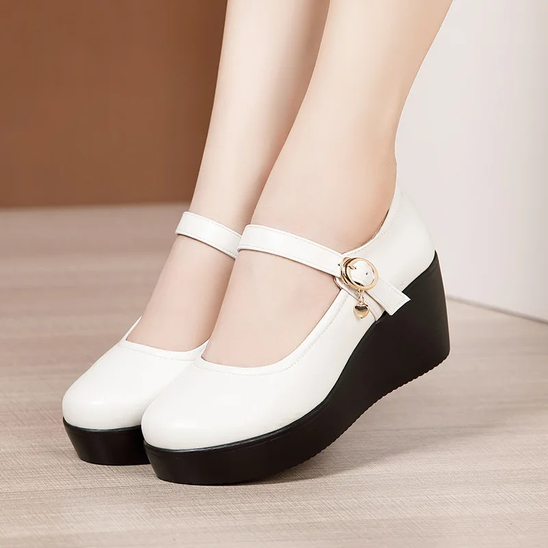 Leather Work Women Shoes - 6cm Small Size 32-43 Vintage Shallow