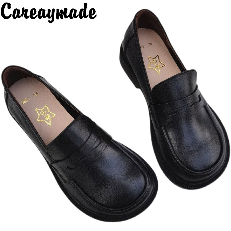 Leather Work Women Shoes - Careaymade-Women's Casual Shoes Slip on Oxford