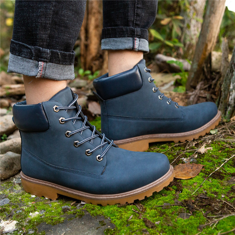 Leather Work Women Shoes - Women's Platform Boots Round Toe Lace