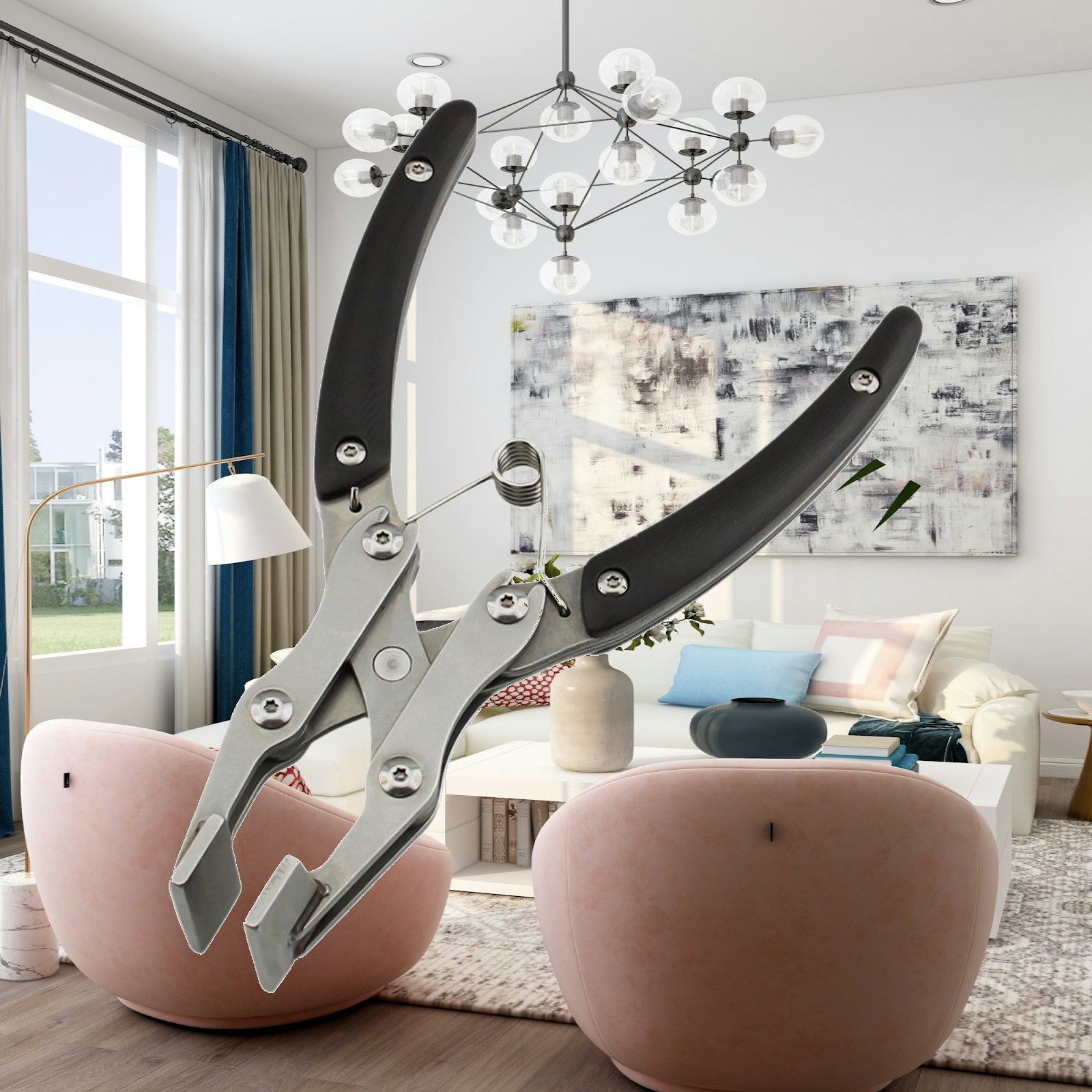 Leatherwork Hand Press - Stainless Steel Flat Pliers for Leather