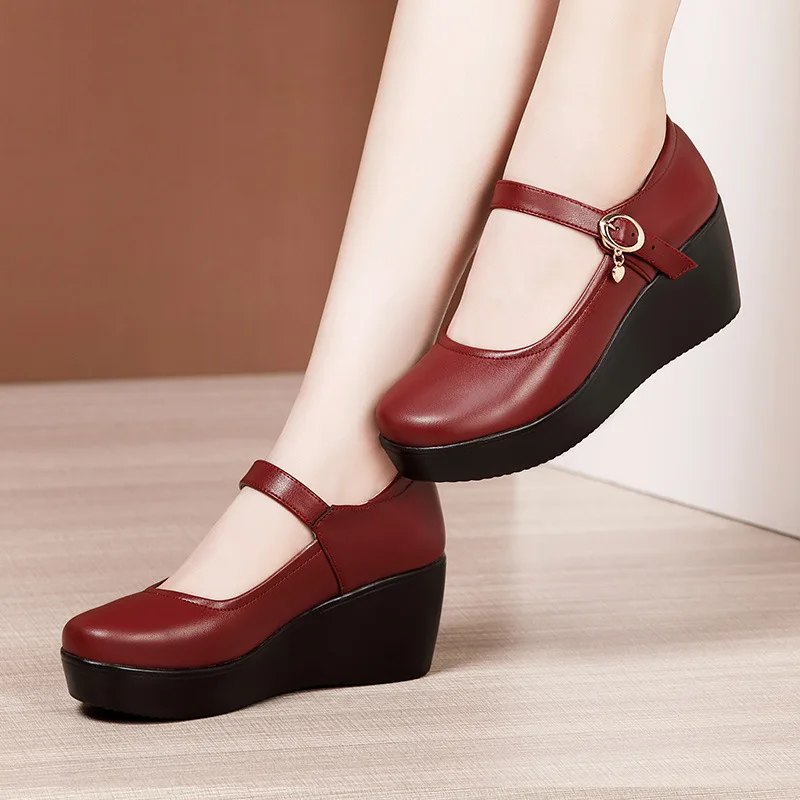 6cm Small Size 32-43 Vintage S - огляд і ціна Leather Work Women Shoes