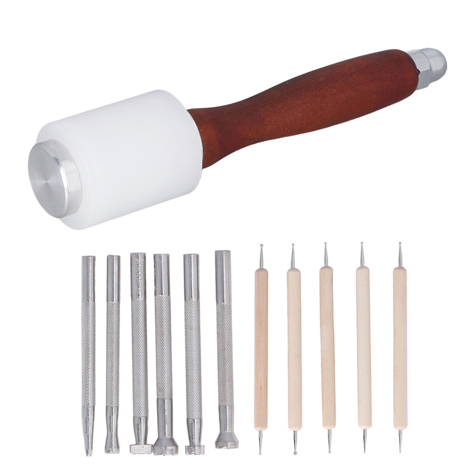 12 Pcs Leather Stamping Tools  - огляд і ціна Leatherwork Hammer