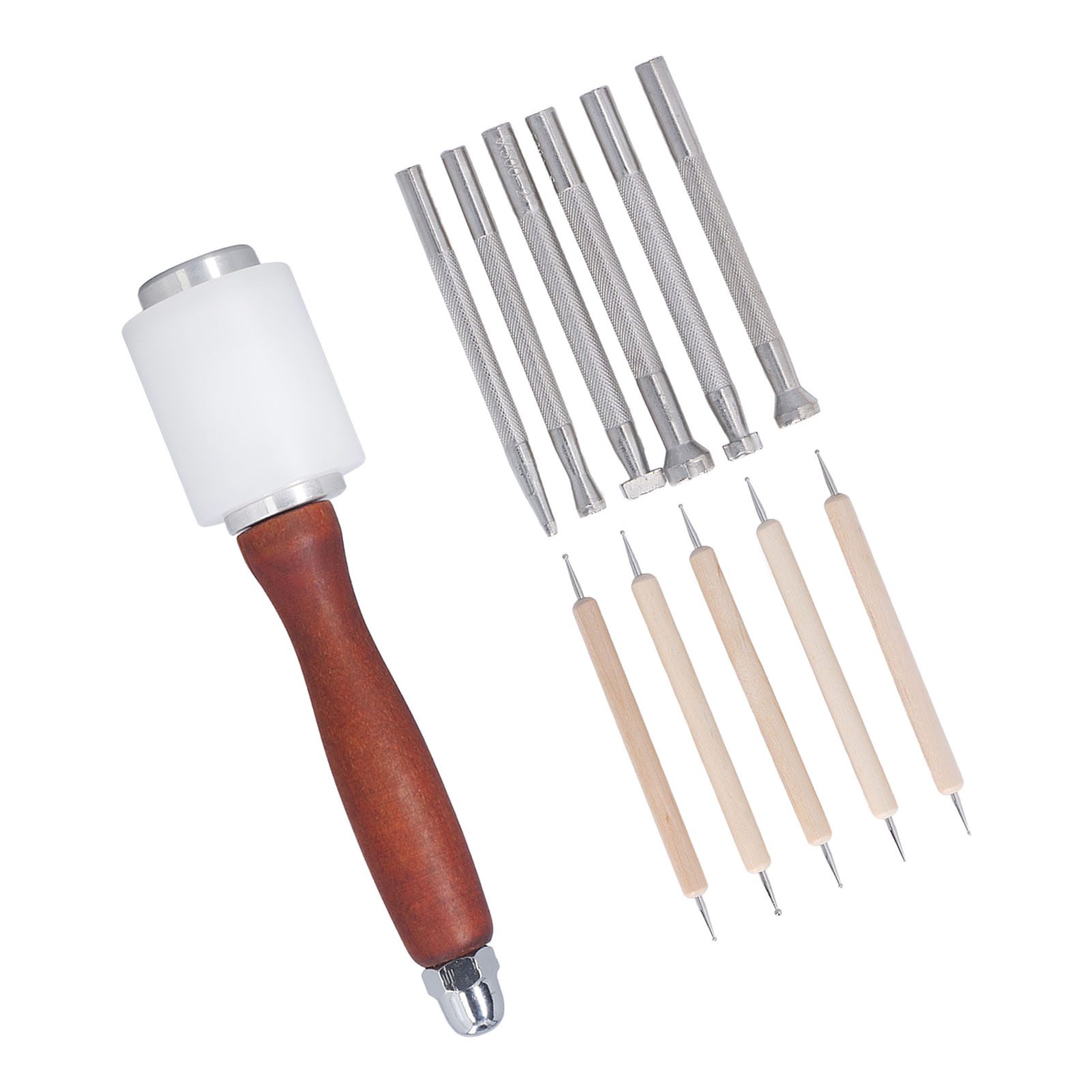 12 Pcs Leather Stamping Tools  - огляд і ціна Leatherwork Hammer
