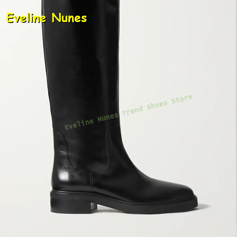 Black Leather Knee High Riding - огляд і ціна Leather Work Women Shoes