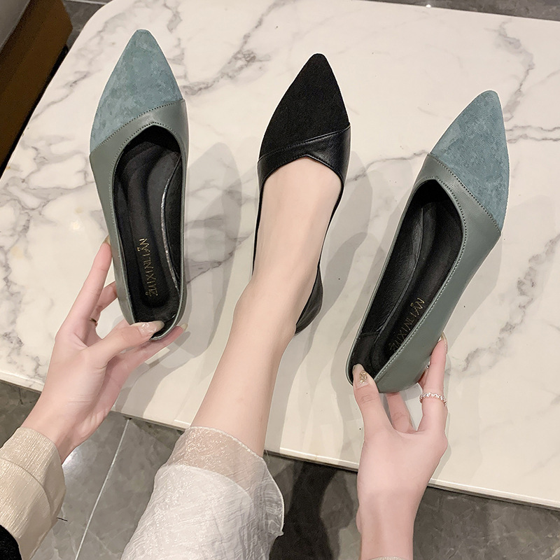 Flat black leather shoes for w - огляд і ціна Leather Work Women Shoes