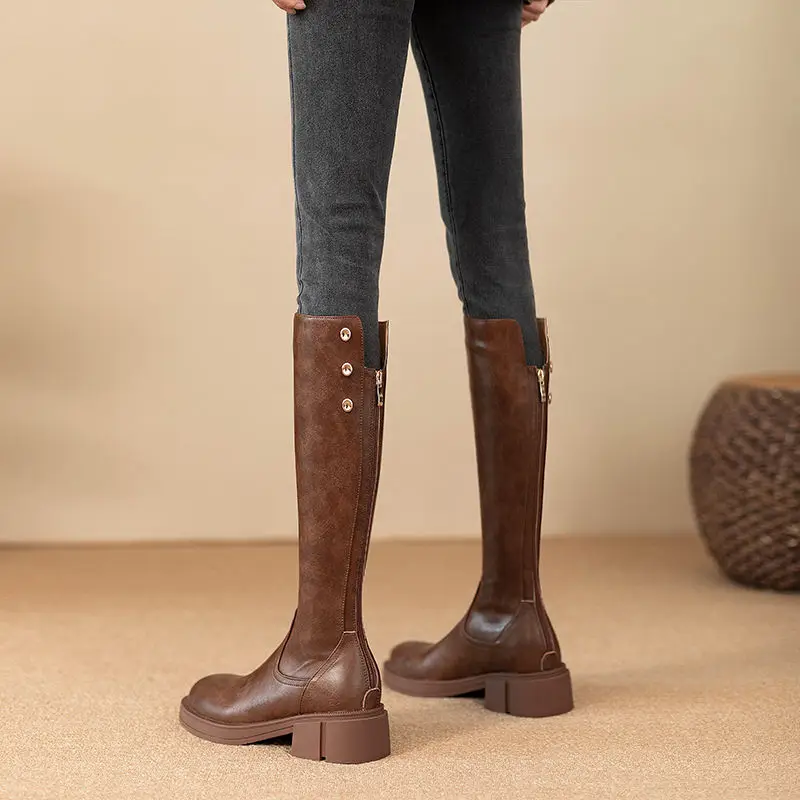 Autumn Winter Middle Heel Ladi - огляд і ціна Leather Work Women Shoes